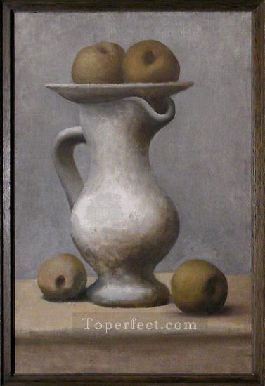 水差しとリンゴのある静物 1913年 パブロ・ピカソ油絵